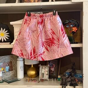 Buru everyday mini skirt in pink red jacquard size XL